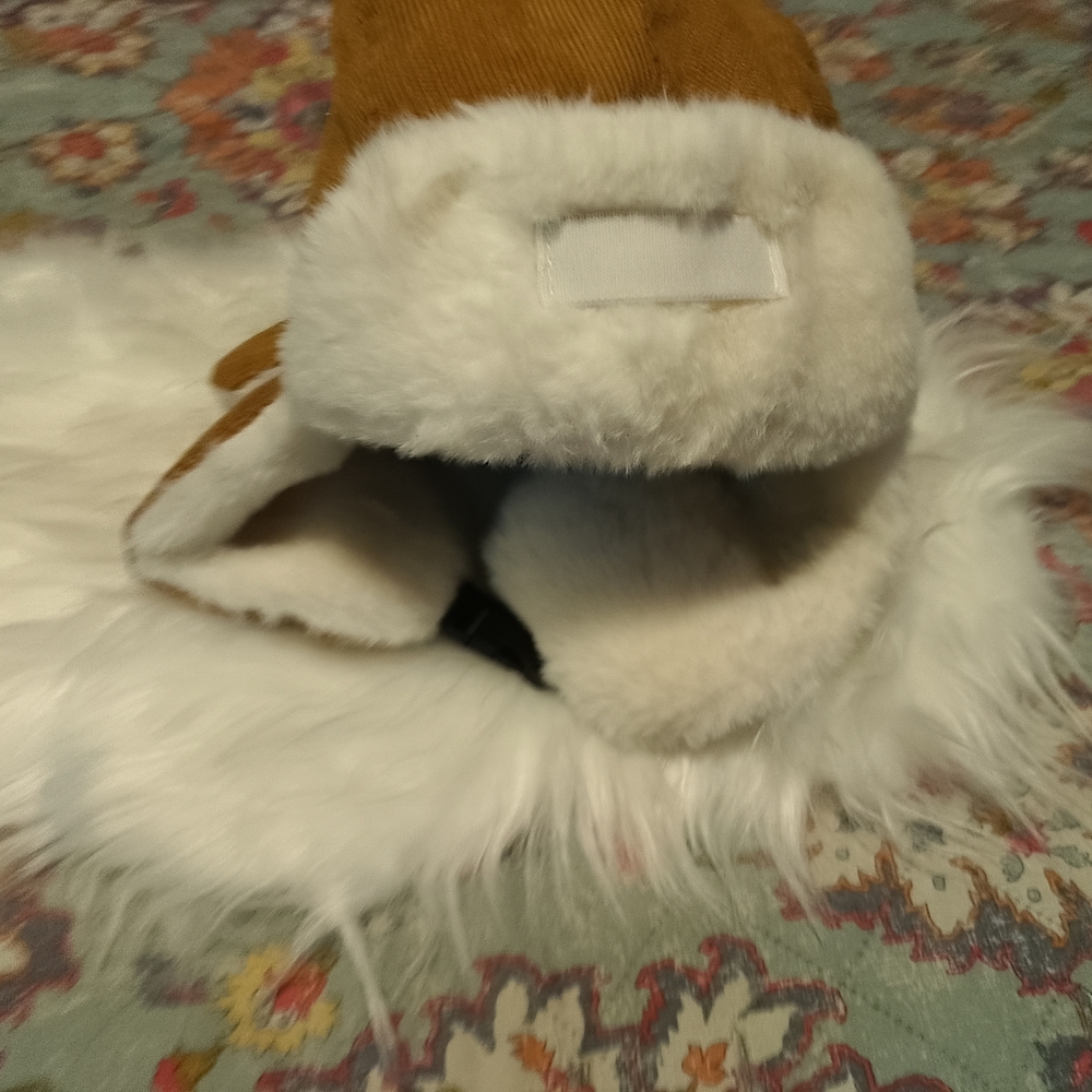 Brown and White Faux Fur Trapper Hat